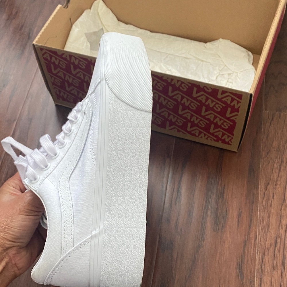 Vans All-White Low-Top Sneakers - Picture 7 of 11
